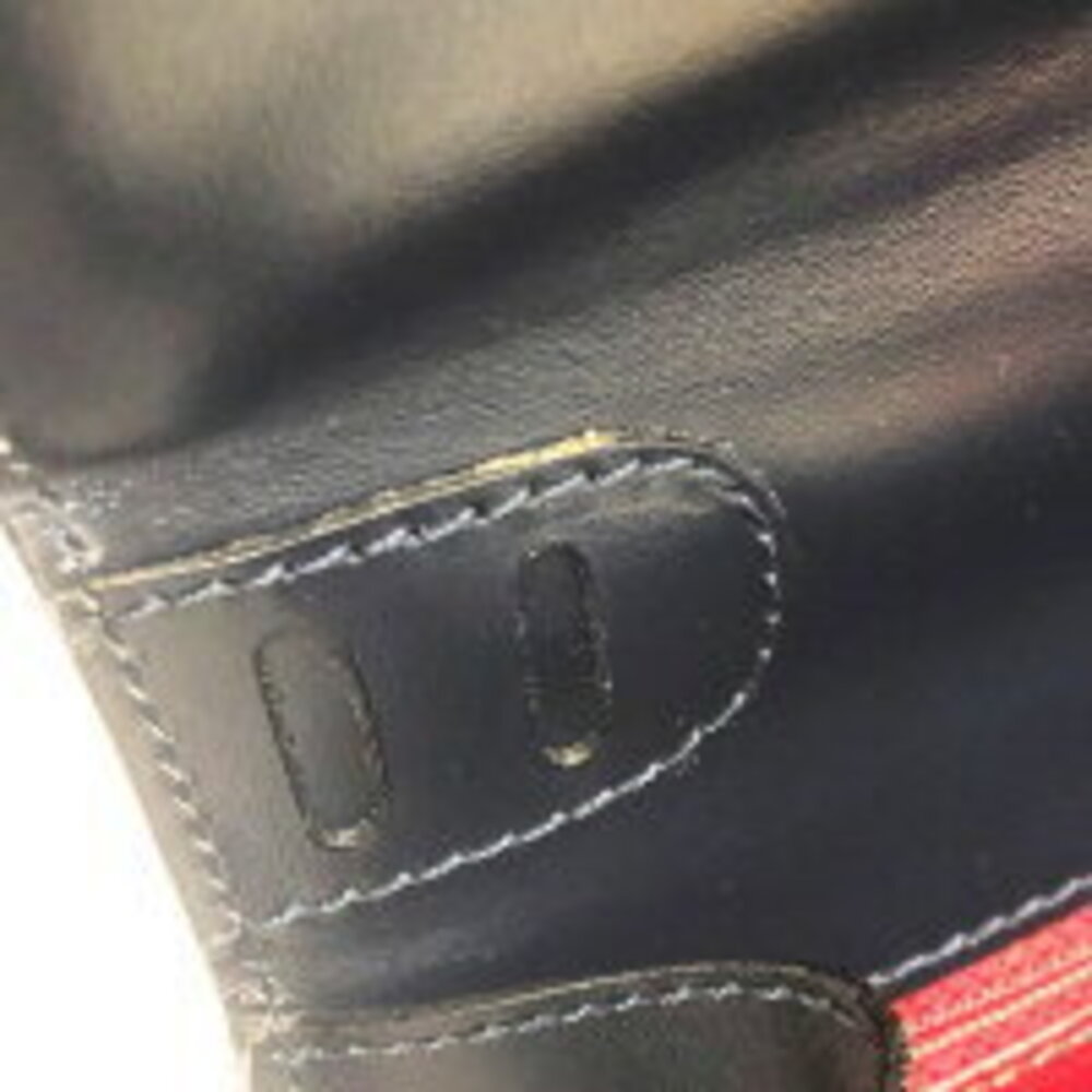 Celine Handbag Logo Gancini Shoulder Bag Black Calfskin Leather HO - Picture 7 of 9